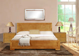 Moma Espresso Wood Platform Queen Bed With Two Nightstands