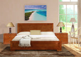 Moma Espresso Wood Platform Queen Bed With Two Nightstands