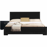 Moma Espresso Wood Platform Queen Bed With Two Nightstands