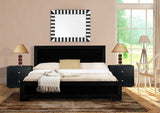 Moma Espresso Wood Platform Queen Bed With Two Nightstands