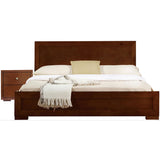 Moma Espresso Wood Platform Queen Bed With Two Nightstands