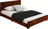 Moma Espresso Wood Platform Queen Bed With Two Nightstands