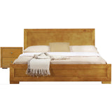Moma Espresso Wood Platform Queen Bed With Two Nightstands