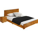 Moma Espresso Wood Platform Queen Bed With Two Nightstands