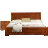 Moma Espresso Wood Platform Queen Bed With Two Nightstands