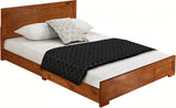 Moma Espresso Wood Platform Queen Bed With Two Nightstands