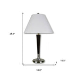 29" Brown Walnut Candlestick Table Lamp With White Classic Empire Shade