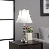 25” Classic White Nickel And Metal Table Lamp