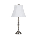 25” Classic White Nickel And Metal Table Lamp