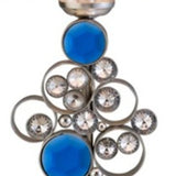 Dazzling Faux Crystal and Turquoise Silver Table Lamp