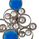 Dazzling Faux Crystal and Turquoise Silver Table Lamp