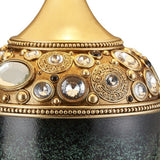 Marble Footed Table Lamp with Green Accents