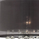 Contempo Silver Table Lamp with Black Shade and Crystal Accents