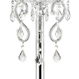 Glam Silver Faux Crystal Accent Table Lamp with See Thru Shade