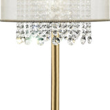 Primo Gold Finish Table Lamp with Crystal Accents and White Shade