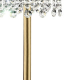 Primo Gold Finish Table Lamp with Crystal Accents and White Shade