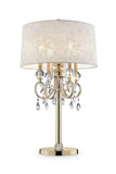 Stunning Brass Gold Finish Table Lamp with Crystal Accents