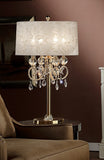 Stunning Brass Gold Finish Table Lamp with Crystal Accents