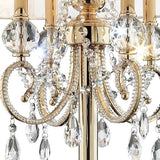 Stunning Brass Gold Finish Table Lamp with Crystal Accents