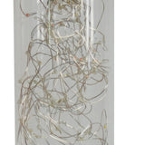 13" Silver Metal Column LED Rope Table Lamp With Clear