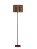 59” Mod Black and Brown Faux Leopard Floor Lamp
