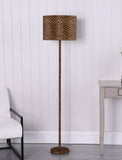 59” Mod Black and Brown Faux Leopard Floor Lamp