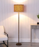 59” Mod Black and Brown Faux Leopard Floor Lamp