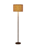 59” Mod Black and Brown Faux Leopard Floor Lamp