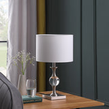 20? Compact Crystal And Satin Nickel Table Lamp