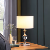 20? Compact Crystal And Satin Nickel Table Lamp
