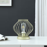10? Industrial Gold Metal Open Cage Table Lamp
