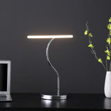 26" Silver Halo Ring LED Desk Table Lamp