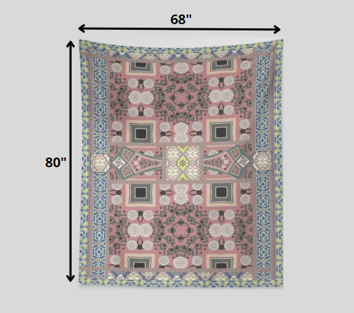 Spring Flower Pattern 80" x 68" Hanging Wall Tapestry