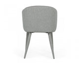 Set of Two Gray Fabric Wrapped Dining Chairs