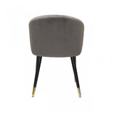 Set of Two Dark Gray Velvet Dining Chairs