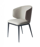 Beige Modern Faux Leather Dining Chair