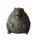 8" Antiqued Gray Chubby Rabbit Garden Statue