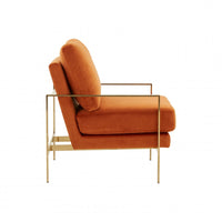 Stylish Orange And Gold Accent Chair