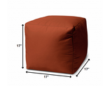 17  Cool Dark Amber Rust Solid Color Indoor Outdoor Pouf Ottoman