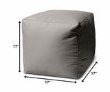 17  Cool Steely Silver Gray Solid Color Indoor Outdoor Pouf Ottoman