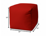 17  Cool Primary Red Solid Color Indoor Outdoor Pouf Ottoman