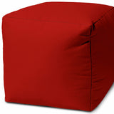 17  Cool Primary Red Solid Color Indoor Outdoor Pouf Ottoman