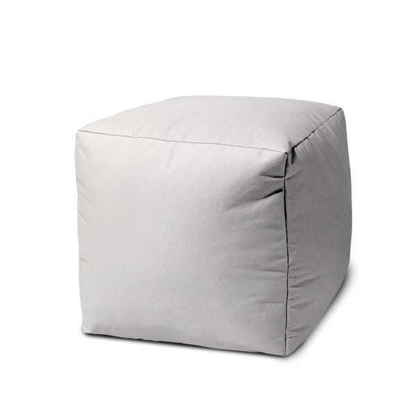 17  Cool Crisp White Solid Color Indoor Outdoor Pouf Cover