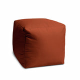 17  Cool Dark Amber Rust Solid Color Indoor Outdoor Pouf Cover