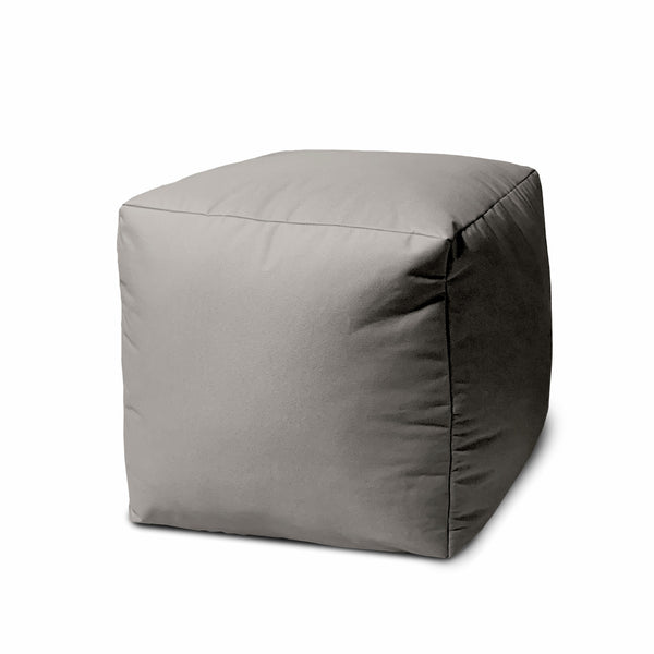 17  Cool Steely Silver Gray Solid Color Indoor Outdoor Pouf Cover