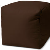 17  Cool Dark Chocolate Brown Solid Color Indoor Outdoor Pouf Cover