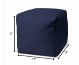 17  Cool Warm Indigo Blue Solid Color Indoor Outdoor Pouf Cover