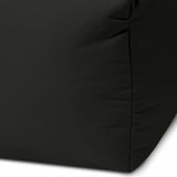 17  Cool Jet Black Solid Color Indoor Outdoor Pouf Cover