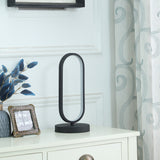 14? Contemporary Black Open Oval Metal Table Lamp
