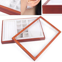 Maple Brown Multi Function Wooden Jewelry Organizer Box